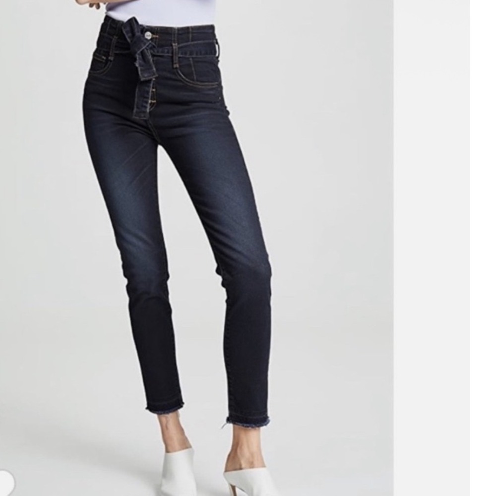 VERONICA BEARD Keith 12" Corset Jeans Size 27 Waist tie